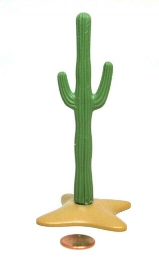 Playmobil Miniature Western Desert Landscape W/ Tall Cactus Sand Base