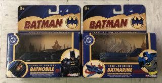 2000 Batmobile And Batmarine - Batman Dc 1:43 Scale Die - Cast Vehicles (set Of 2)