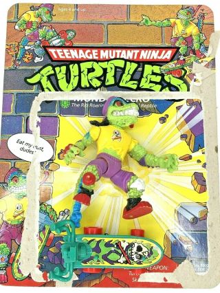 Mondo Gecko Ninja Turtles Tmnt Figure 1988 Playmates Toys Near - Complete W Box