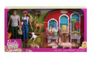 Barbie Sweet Orchard Farm Barn Playset With Barbie And Ken Dolls Great Gift