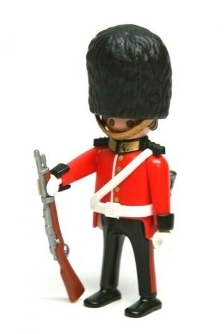 Playmobil Figure British Royal Palace Guard Soldier W/ Helmet Rifle 4577