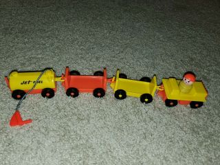 Vintage Fisher - Price Little People Red And Yellow Jet Fuel Tank Complete Luggage