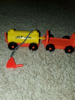 Vintage Fisher - Price Little People Red And Yellow Jet Fuel Tank Complete Luggage 2