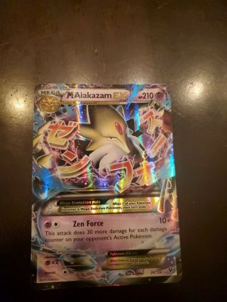 Pokemon Card M Alakazam Ex 26/124 Xy Fates Collide Rare Holo Lp