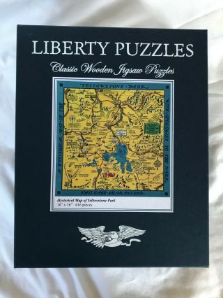 Hysterical Map Of Yellowstone - Liberty Wooden Jigsaw Puzzle - Complete 616 Pc
