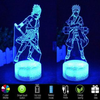 3d Naruto Night Light 7 Color Change Led Desk Lamp Touch Room Decor Kids Gift