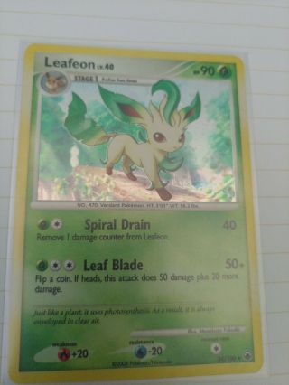 Leafeon Holo Rare 24/100 Pokemon Tcg Majestic Dawn Near
