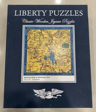 Liberty Puzzles Wooden Jigsaw ‘hysterical Map Of Yellowstone’