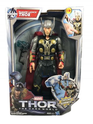 Avengers Thor The Dark World Hammer Launch Thor Figure Marvel Comics W/ Sound