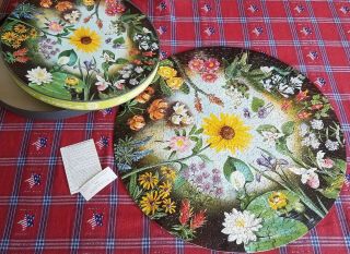 Vintage 1965 Springbok Circular Round Puzzle Wildflowers Flowers Circle Complete