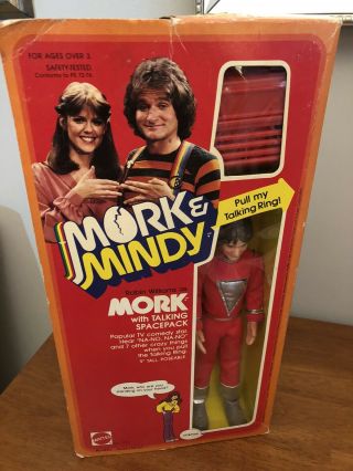 Nib Vintage Mattel 1979 Mork And Mindy With Mork W/talking Space Pack