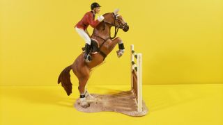 Schleich Horse Show Jumping Set Rider Equestrian With Stand 42026 Rare Last One