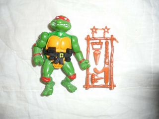 1988 Tmnt Teenage Mutant Ninja Turtles Raphael - Near Complete With Weapons