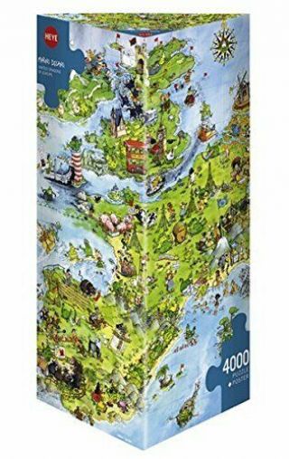 Heye - 4000 Piece Puzzle - Marino Degano - United Dragons Of Europe With Poster