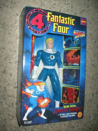 Johnny Storm Rare 12 " Action Figure Toy Biz 1995 Fantastic Four Animated