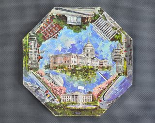 Vtg 1968 Springbok Washington D.  C.  500 Piece Okta Jigsaw Puzzle Octagon Joe Litz