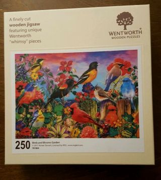 Wentworth Wooden Jigsaw Puzzles 250 Birds And Blooms Garden Colorful Wood Uk