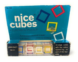 Vintage Cubes A Funtastic Puzzle Game 5 Dice 1968 Made In Usa