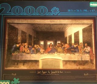 Buffalo Games The Last Supper By Davinci 2000 Piece Jigsaw Puzzle W/poster Frees