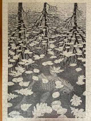 Rare Vintage Mc Escher Three Worlds 551 Piece Jigsaw Puzzle 1977 Gallins Gallery