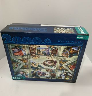Sistine Chapel 2000 Piece Jigsaw Puzzle By Buffalo Games W/poster