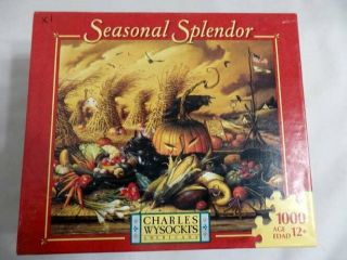 Charles Wysocki Seasonal Splendor 1000 Pc.  Puzzle Monty Minding The Store