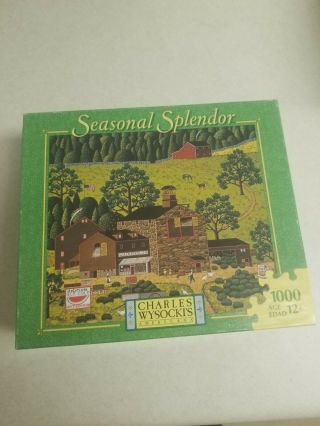 Seasonal Splendor Charles Wysocki Watermelon Farms 1000 Piece Puzzle Complete