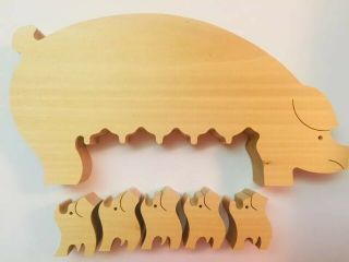 Rare Mid Century Modern Swiss Vintage Wood Naef Spielzeug Pig Nesting Puzzle