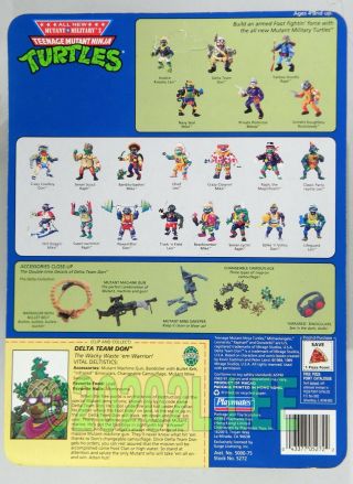 Playmates Toys vintage TMNT Mutant Military 2 Delta Team Don dented blister 2