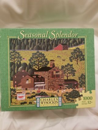 Seasonal Splendor Charles Wysocki Watermelon Farms 1000 Piece Puzzle Complete