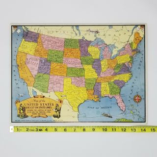 Vintage 1943 48 State US Map Die Cut Puzzle No.  625 The Platt & Munk Co. 3