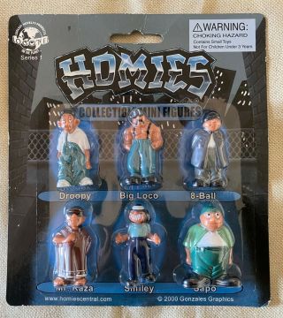 Homies Series 1 Rare Complete Set Of 6 Collectible Mini Figures Logotel 2000