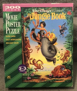 Disney The Jungle Book Movie Poster Puzzle 300 Piece Golden 5152 Complete