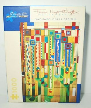 Frank Lloyd Wright Saguaro Glass Design 1000 Piece Pomegranate Art Jigsaw Puzzle