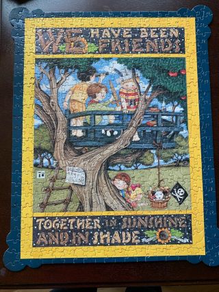 Mary Engelbreit “we Have Been Friends Together” 500 Pc Corkboard Puzzle Complete