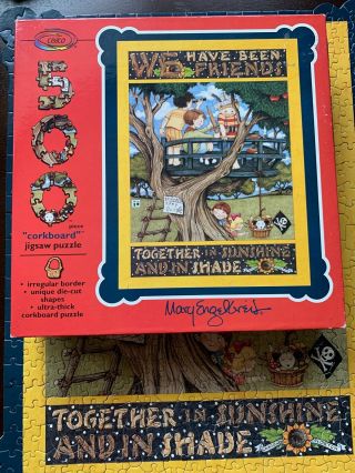 Mary Engelbreit “We Have Been Friends Together” 500 Pc Corkboard Puzzle Complete 2