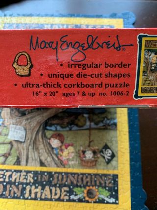 Mary Engelbreit “We Have Been Friends Together” 500 Pc Corkboard Puzzle Complete 3