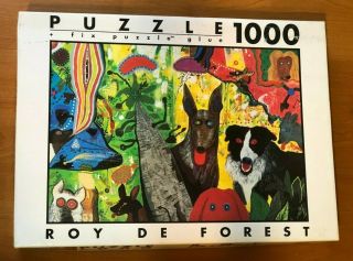 Country Dog Gentlemen 1000 Piece Puzzle Roy De Forest