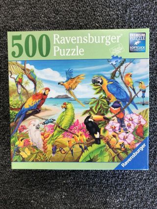 Ravensburger 500 Piece Puzzle Tropical Birds Parrots Complete