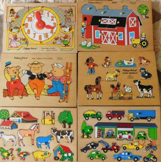 Vintage Wood Puzzles - Most Fisher Price