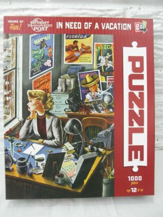 The Saturday Evening Post In Need Of A Vacation 1000 Piece Puzzle 20 " X 30 " Go