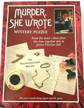 1984 Murder She Wrote An Unconventional Murder 550 Piece Jigsaw Puzzle Vguc