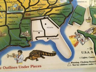Wooden Puzzle Map of USA 18 - 1/2 by 11 - 1/2 inches Melissa & Doug State Facts U.  S. 2