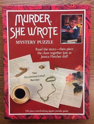 1984 Murder She Wrote Mystery Puzzle Game - - The Unconventional Murder 550 Pc