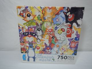 One Hundred Cats And A Fish By Whitlark 750 Piece Puzzle Ceaco
