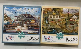 2 Charles Wysocki Olde Bucks County Fairhaven By The Sea 1000pc Buffalo Puzzle