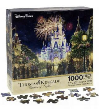 Main Street Usa Walt Disney World Resort Castle Puzzle Thomas Kinkade Fireworks