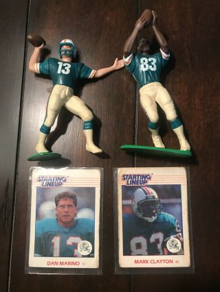 1988 Dan Marino & Mark Clayton (no Helmet) Miami Dolphins Starting Lineup