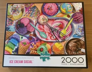 Buffalo 2000 Piece Jigsaw Puzzle Ice Cream Social Made In Usa