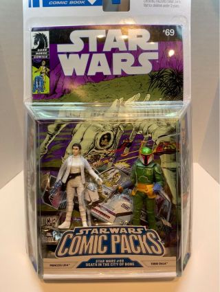 Star Wars Tobbi Dala & Princess Leia Star Wars Comic Packs Moc Mip Mandalorian